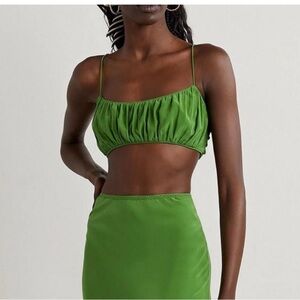 Doen Silk Ruched Crop Top